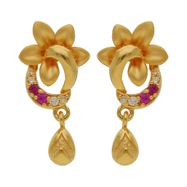 Blooming Flower Floral design Gold Earrings